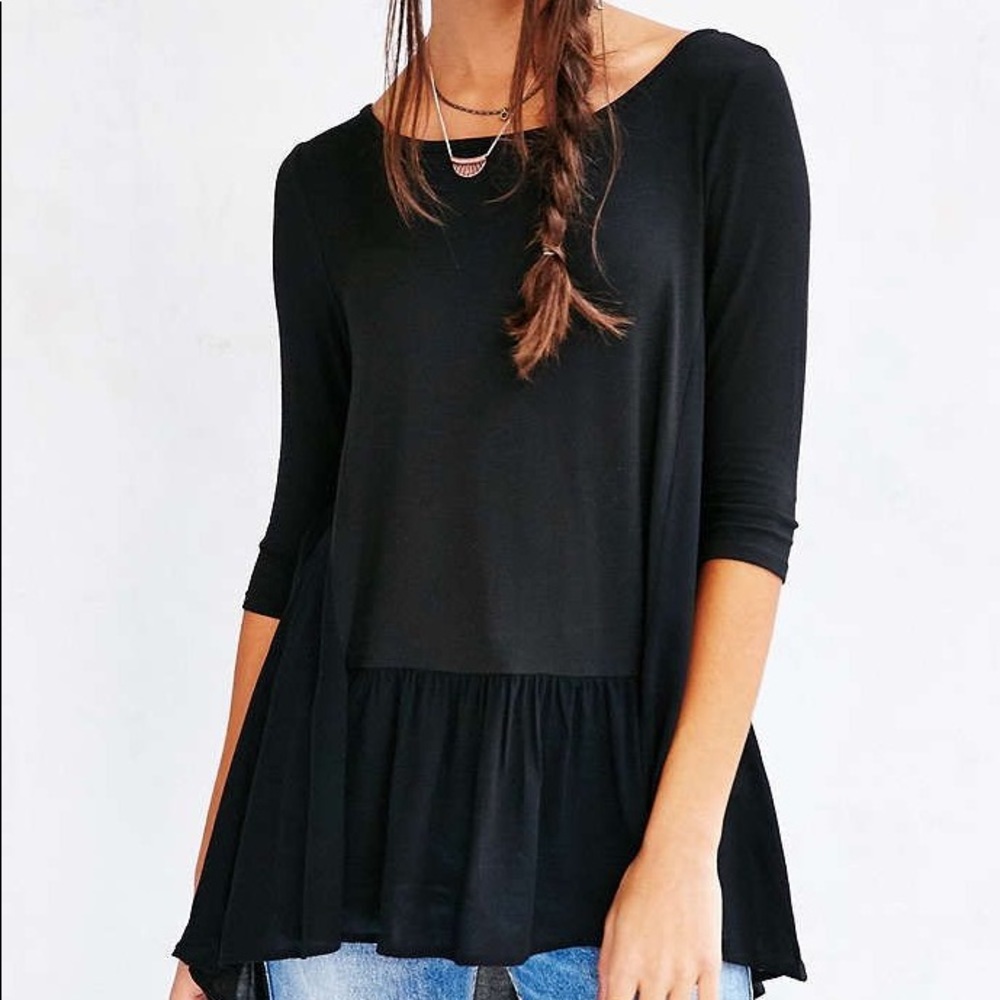 Silence + Noise Black Lisa Tunic Top